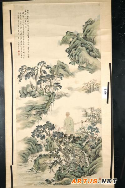 崔瑶（约1713-约1811）以画山水知名，传世作品较少，目前所见其作品有山东省博物馆所藏《悬崖兰竹图》。此图《枝隐先生小像》是其传世的另一件力作