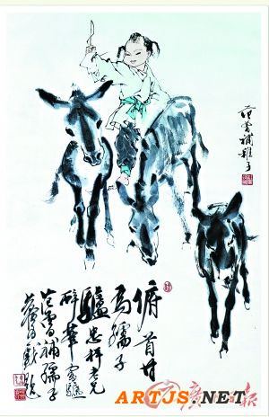 黄胄、范增和赵忠祥合作的这幅画，至今是赵忠祥最宝贝的藏品。