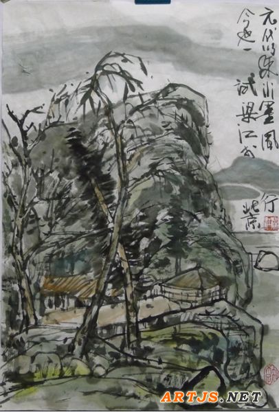 梁江山水画