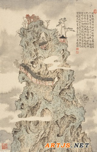 赵修，灵山系列48×76纸本水墨2015