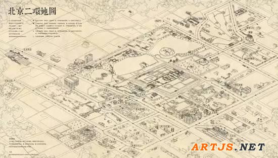 惊艳！“老北京”手绘超呆萌二环地图