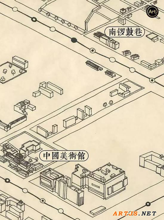 惊艳！“老北京”手绘超呆萌二环地图